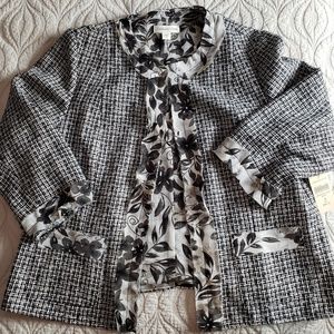 Coldwater Creek chiffon trim jacket